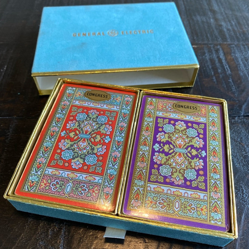 General Electric - Congress Decorative Playing Cards unopened - Red & Purple